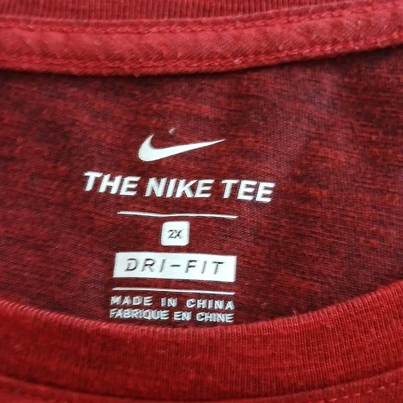 Nike dri-fit red logo tee shirt size 2XL - Picture 6 of 11